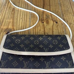 Louis Vuitton LV MONOGRAM DAME GM BAG LIGHT BROWN Auth Custom Handbag Strap READ
